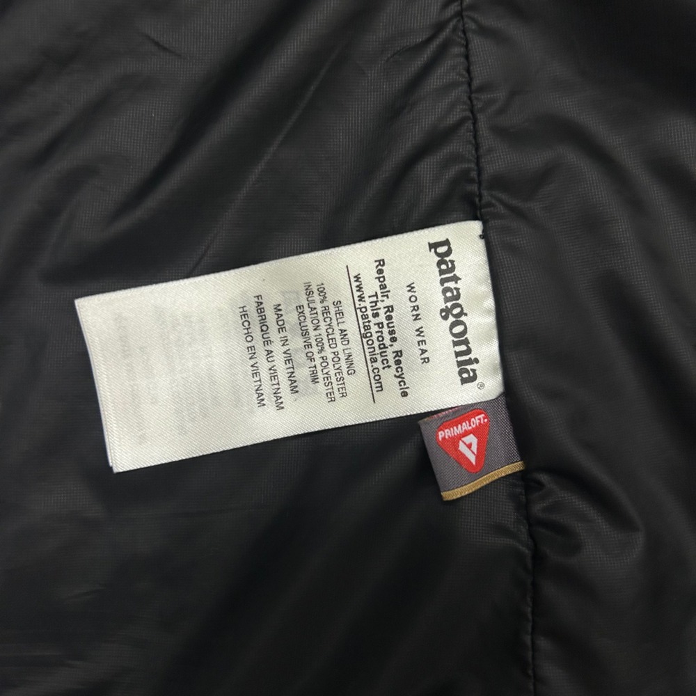 Patagonia Nano Puff Vest Women Size Large LOGO Black Quilted Primaloft Full Zip - Picture 9 of 10